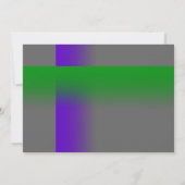 バー（ユダヤ教の）バル・ミツバー紫と緑の色 招待状 (裏面)