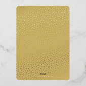 バー(ユダヤ教の)バル・ミツバー脚本レタリング金ゴールドネイビーブルー 箔招待状 (裏面)