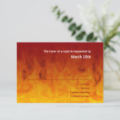 バー(ユダヤ教の)バル・ミツバー赤とオレンジRSVP 出欠カード (スタンド正面)