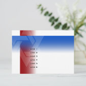 バー(ユダヤ教の)バル・ミツバー赤と青の任意の色 カード (スタンド正面)