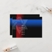 バー（ユダヤ教の）バル・ミツバー赤と青の任意の色 カード (正面/裏面インサイチュ)