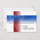 バー（ユダヤ教の）バル・ミツバー赤と青の任意の色 出欠カード (正面)