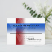 バー（ユダヤ教の）バル・ミツバー赤と青の任意の色 出欠カード (スタンド正面)