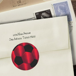 バー（ユダヤ教の）バル・ミツバー赤黒サッカーボール ラウンドシール