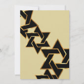 バー（ユダヤ教の）バル・ミツバー金ゴールドとダビデの黒星 招待状 (裏面)