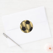 バー（ユダヤ教の）バル・ミツバー金ゴールドとブラックサッカーボール ラウンドシール (封筒)