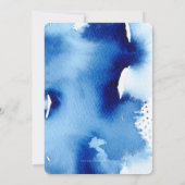 バー（ユダヤ教の）バル・ミツバー金ゴールドスタイリッシュブルー水彩招待状 招待状 (裏面)