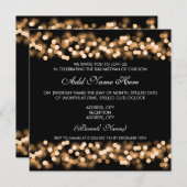 バー（ユダヤ教の）バル・ミツバー金ゴールドハリウッドグラム 招待状 (正面/裏面)