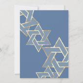 バー(ユダヤ教の)バル・ミツバー金ゴールド星のデイヴィッドオン任意の色 招待状 (裏面)