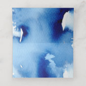 バー(ユダヤ教の)バル・ミツバー青モダン水色金ゴールドフォイルスター プレイスカード (内部開封)