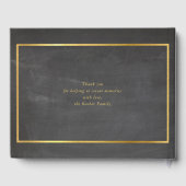 バー（ユダヤ教の）バル・ミツバー頭が切れる型金ゴールドグレーアクア ゲストブック (裏面)