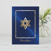 バー(ユダヤ教の)バル・ミツバー16カラーズスターオブデイヴィッド招待状 招待状 (スタンド正面)