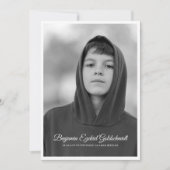 バー（ユダヤ教の）バル・ミツバー|クラシックシンプル写真 招待状 (正面)