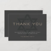 バー（ユダヤ教の）バル・ミツバー サンキューカード (正面/裏面)