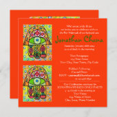 バー(ユダヤ教の)バル・ミツバー-ナシオーチャードハムサ 招待状 (正面/裏面)