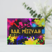 バー(ユダヤ教の)バル・ミツバー、ネオン絵を描(ばちゃばちゃ)跳ねるカスタム、 出欠カード (スタンド正面)