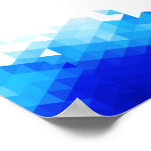 バー（ユダヤ教の）バル・ミツバー、ブルージオメトリック、写真、サイン・イン・ボード ポスター (角)