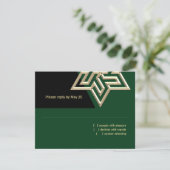 バー（ユダヤ教の）バル・ミツバーAny Color with David RSVPの金ゴールド星 出欠カード (スタンド正面)