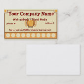 バー、レストランロイヤリティパンチカード名刺 ロイヤリティカード (正面/裏面)