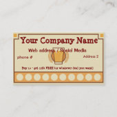 バー、レストランロイヤリティパンチカード名刺 ロイヤリティカード (正面)