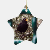 バー,動物,鳥,黒鳥の背後に黒い鳥 セラミックオーナメント (右)