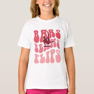 バー、梁、フリップ – 体操 Tシャツ