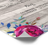 バー 灰色 木製 ピンク 花のサイン 結婚式 披露宴 ポスター (角)