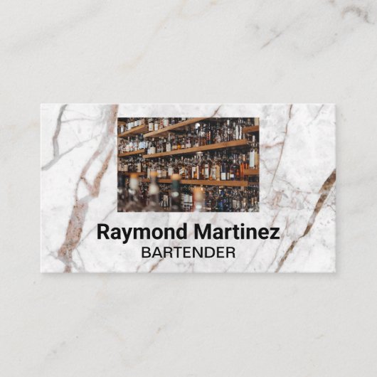 バー | 白大理石名刺 名刺 (正面)