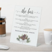 バー- 素朴 Pinecones Drinksメニュ結婚ー 台座サイン (インサイチュ)