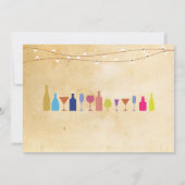 バー 誕生日パーティー カクテル ドリンク ヴィンテージ ご招待 招待状 (裏面)