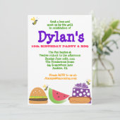 バー-B-Que誕生日のまわりにパーティの招待状 招待状 (スタンド正面)