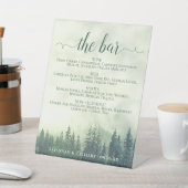 バー- Foggy Green Pines Drinksメニュ結婚ー 台座サイン (インサイチュ)