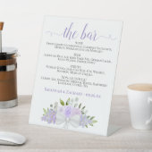バー- Lavenderフローラドリンク結婚メニュー 台座サイン (インサイチュ)