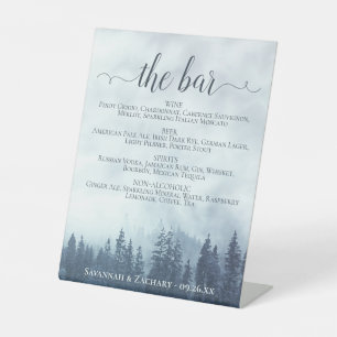 バー- Misty Blue Pines Drinksメニュ結婚ー 台座サイン
