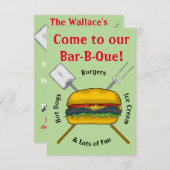 バーBケパーティの招待状 招待状 (正面/裏面)