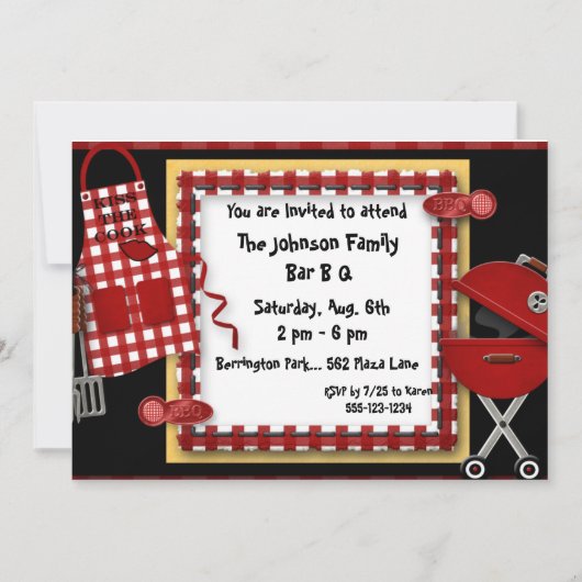 バーB qピクニックパーティの招待状発表 招待状 (正面)