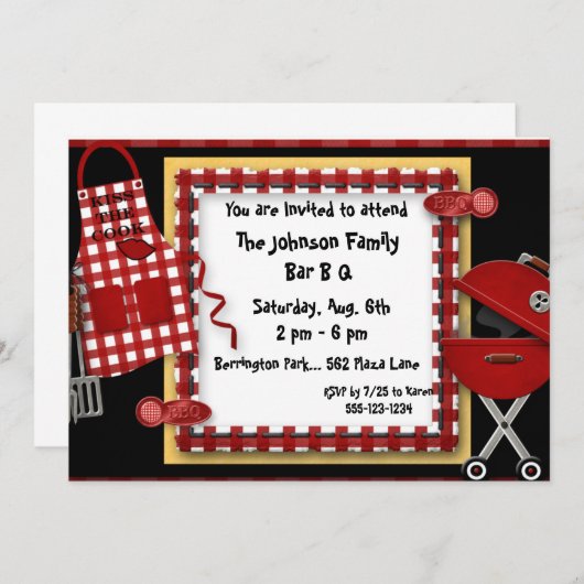 バーB qピクニックパーティの招待状発表 招待状 (正面/裏面)