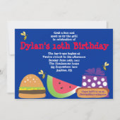 バーB Queの誕生日ののまわりにのパーティの招待状 招待状 (正面)