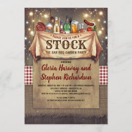 バーBBQ素朴招待状 招待状