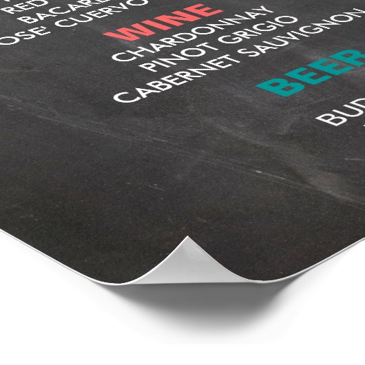 バーMENU結婚の看板 ポスター (角)