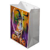 バ不気味センジハロウィーン魔女とカボチャ ミディアムペーパーバッグ (裏面アングル)