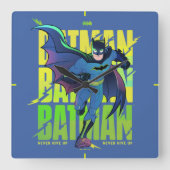 バ与えットマンのグラフィックランニングを表示しない スクエア壁時計 (正面)