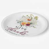 バ与えルグ感謝していンディフローラカボチャ感謝祭 ペーパープレート (アングル)