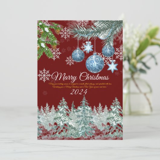 バ伝統的ルガン素朴ディ冬クリスマス シーズンカード (スタンド正面)