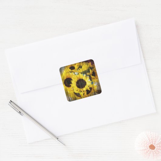 バ初期のンウッドウエスタンカントリーサンフラワー スクエアシール (封筒)