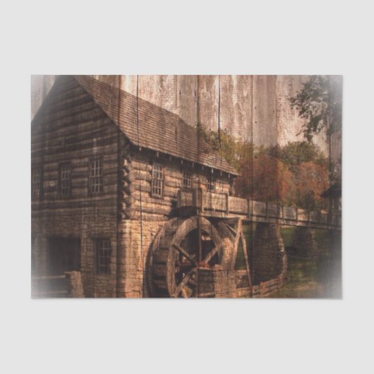 バ初期のンウッドファームハウスミル水車 薄葉紙 (正面)