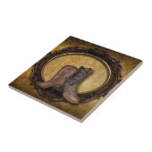 バ動揺してンカントリー西カウボーイブーツ タイル (側面)