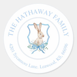 バ名門私立校風のニーパーソナライズされた差出人住所ラベル ラウンドシール