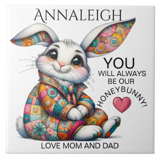 バ大切ニーイースターテーマ招待状 タイル (正面)