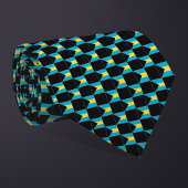 バ市松模様にハマ国旗のパターン ネクタイ